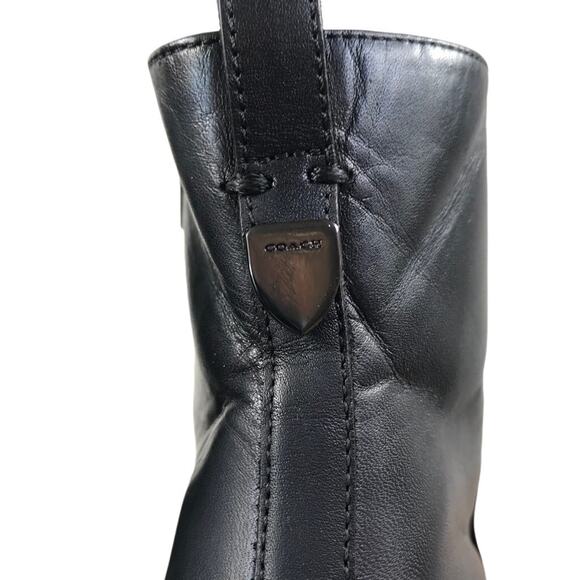 COACH Jemma Leather Heeled Ankle Bootie Women 9.5B Black Elegant Classic Busines - Picture 9 of 14